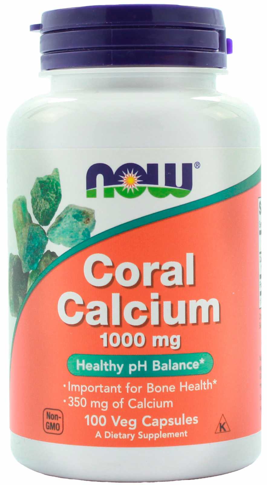 Cápsulas Vegetais de Cálcio Coral NOW Foods 100