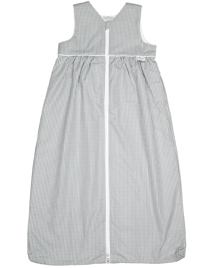 Flanell-Schlafsack KARO in grau/weiß