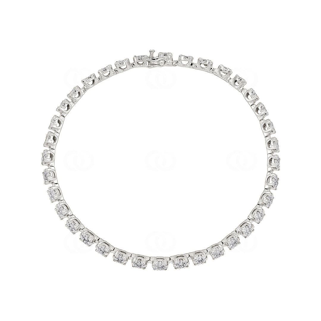 2.04 Karat Diamanten Tennisarmband 750/18 K Weissgold