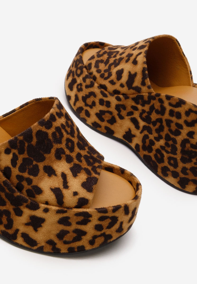 Mules à plateforme leopard Wilya