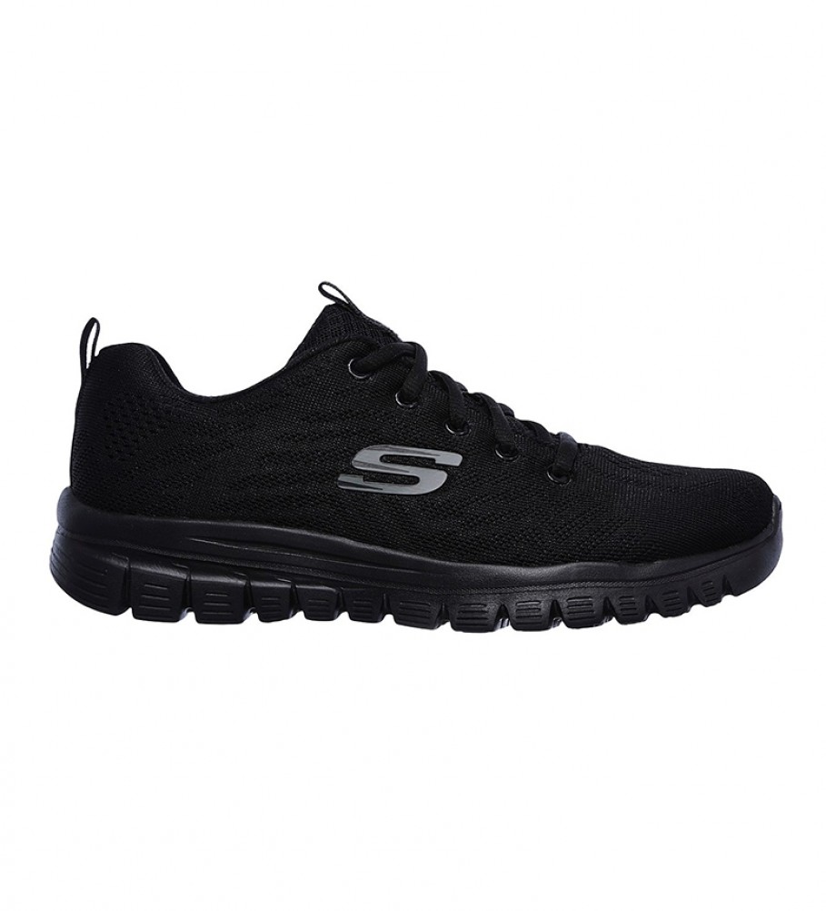 Tênis Skechers Graceful Get Connected preto com espuma viscoelástica