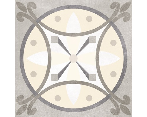 Porseleinen tegeldecoratie Cementine crème mix 15 x 15 x 0,9 cm diverse designs mat R10B