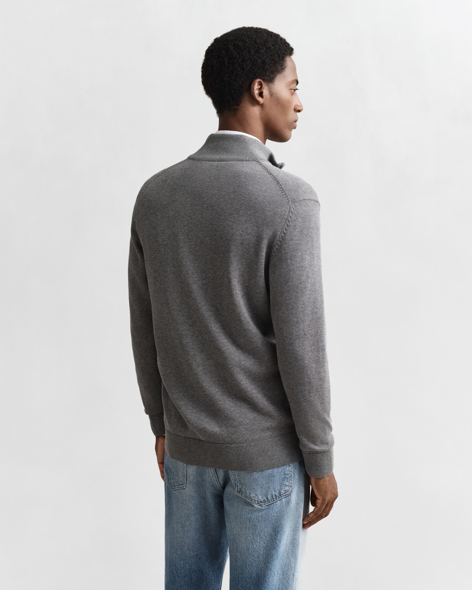 Gant Cardigan »CASUAL COTTON ZIP CARDIGAN«, Mit Rippbündchen an Stehkragen, Ärmeln und Saum