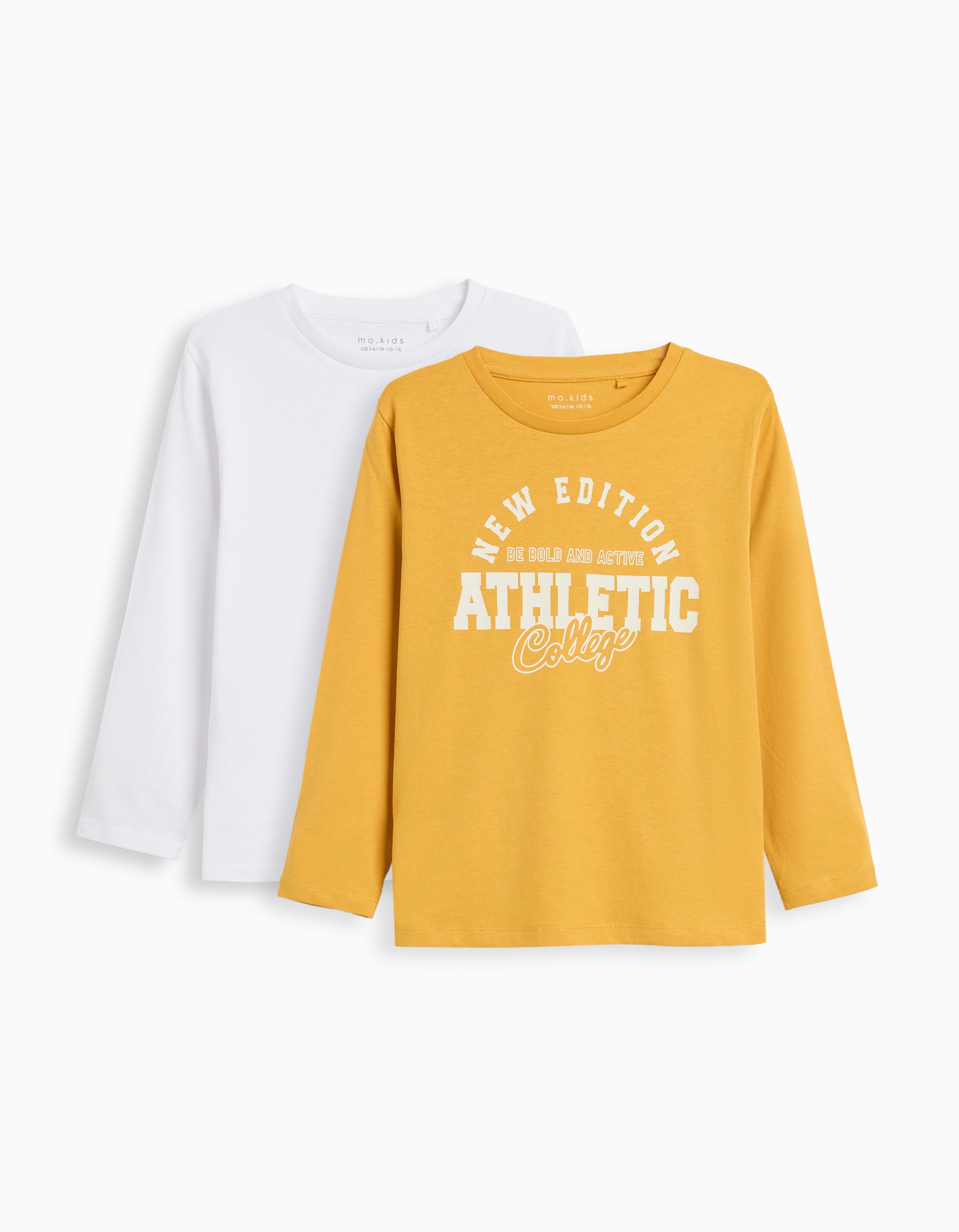 Pack 2 T-shirts de Manga Comprida, Menino, Amarelo