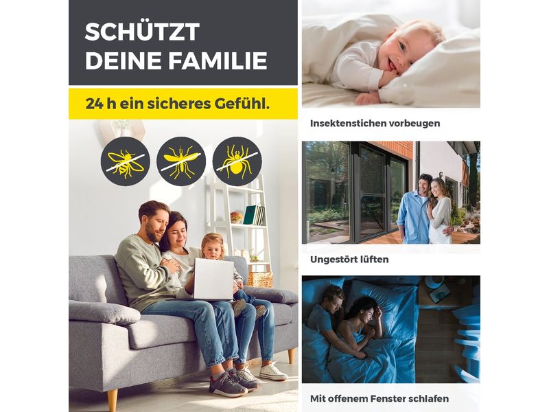 EASYmaxx Fliegengitter Teleskop Teleskop-Insektenschutzgitter mit Schwingtür und integriertem Netz