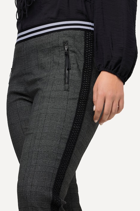 Hose, Zierband, Streifen-Elastikbund, Zipptaschen