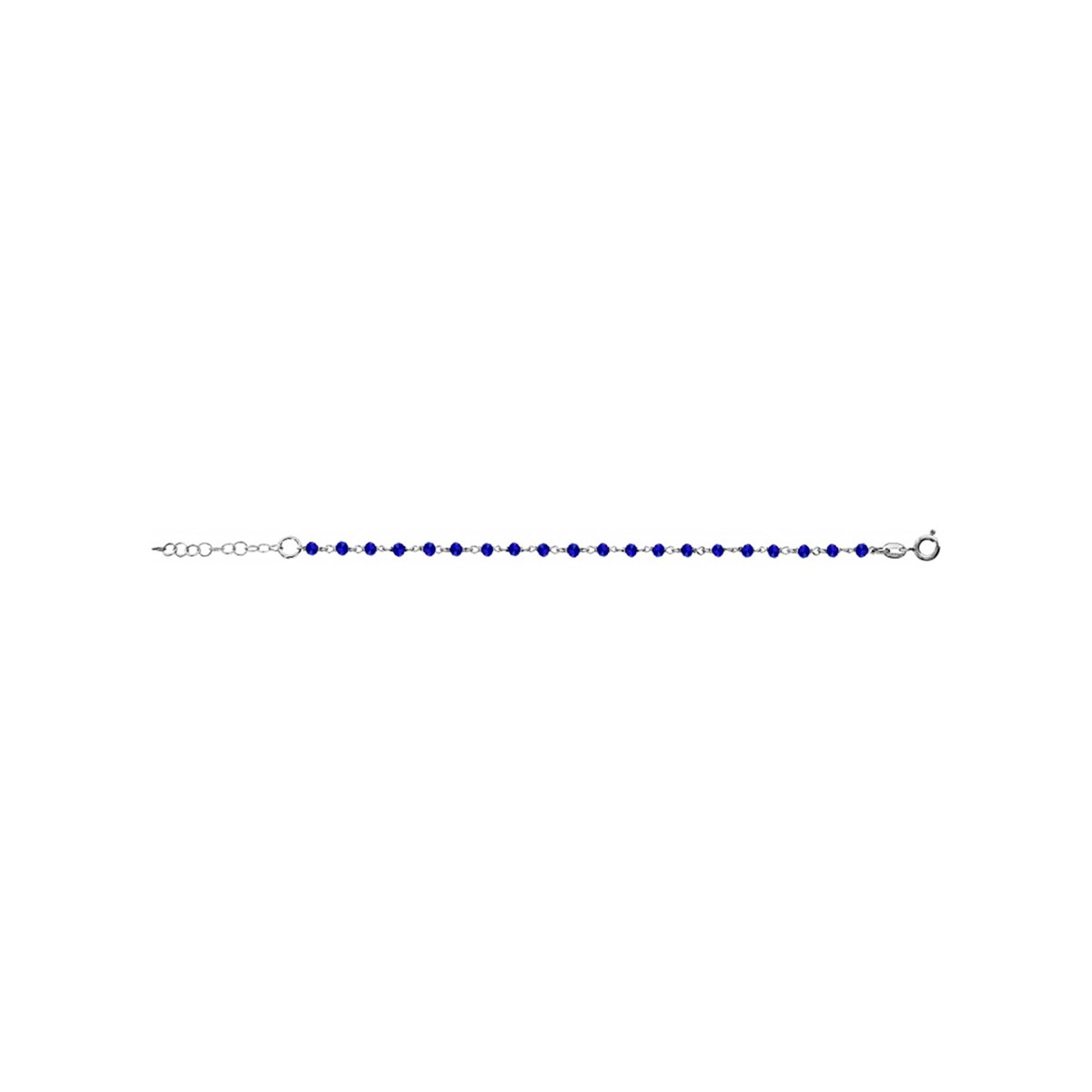 Bracelet Argent - Boules facettes bleues