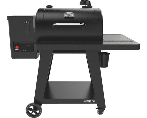 Nexgrill Oakford pellet smoker inclusief app-bediening, digitale temperatuurregeling, geëmailleerd gietijzeren grillrooster, warmhoudrek, zijplank en beschermkap, geëmailleerd staal