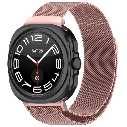 Samsung Galaxy Watch Ultra (47mm) Edelstahl Milanaise Armband mit Magnetverschluss (Gelenkumfang: 160-250mm) - Rosé (Rosa)