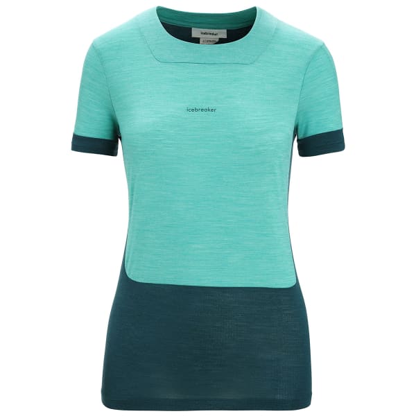 T-shirt randonnée ICEBREAKER MERINO W ZONEKNIT SS TEE FRESH HTHR/GREEN GLORY/CB