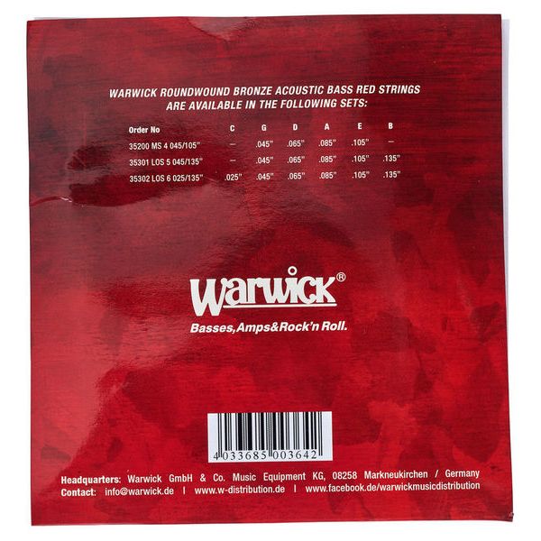 Warwick Acoustic Bass Strings 4 45-105