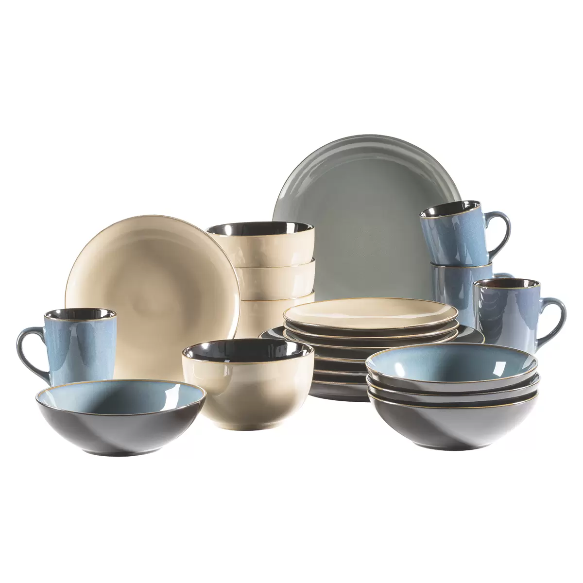 Kombiservice 20 tlg. SCURO blau,beige,grau