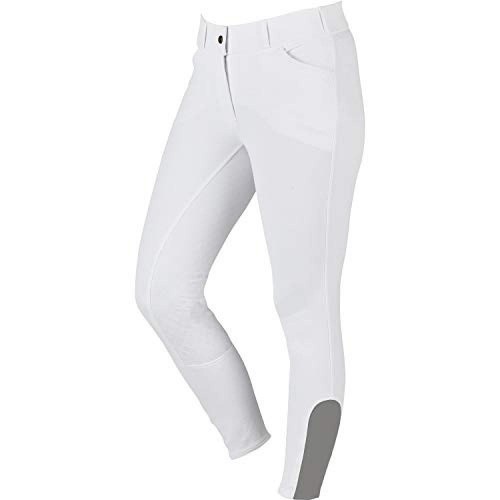 Calças de montaria Elite com bandana de gel para mulheres, brancas