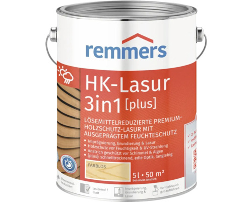 Remmers HK-Lasur 3in1 [plus] kleurloos 5 l
