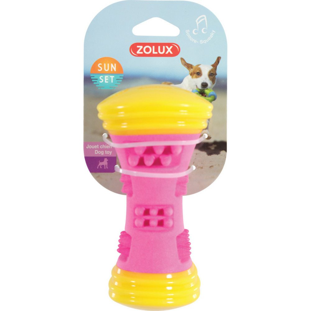 Jouet haltère sunset 15 cm rose pour chien