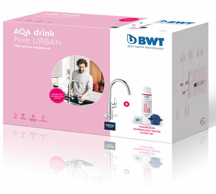 Kit Robinet et cartouche filtrante BWT WATER+MORE - Magnésium AQA Drink Pure Set URBAN