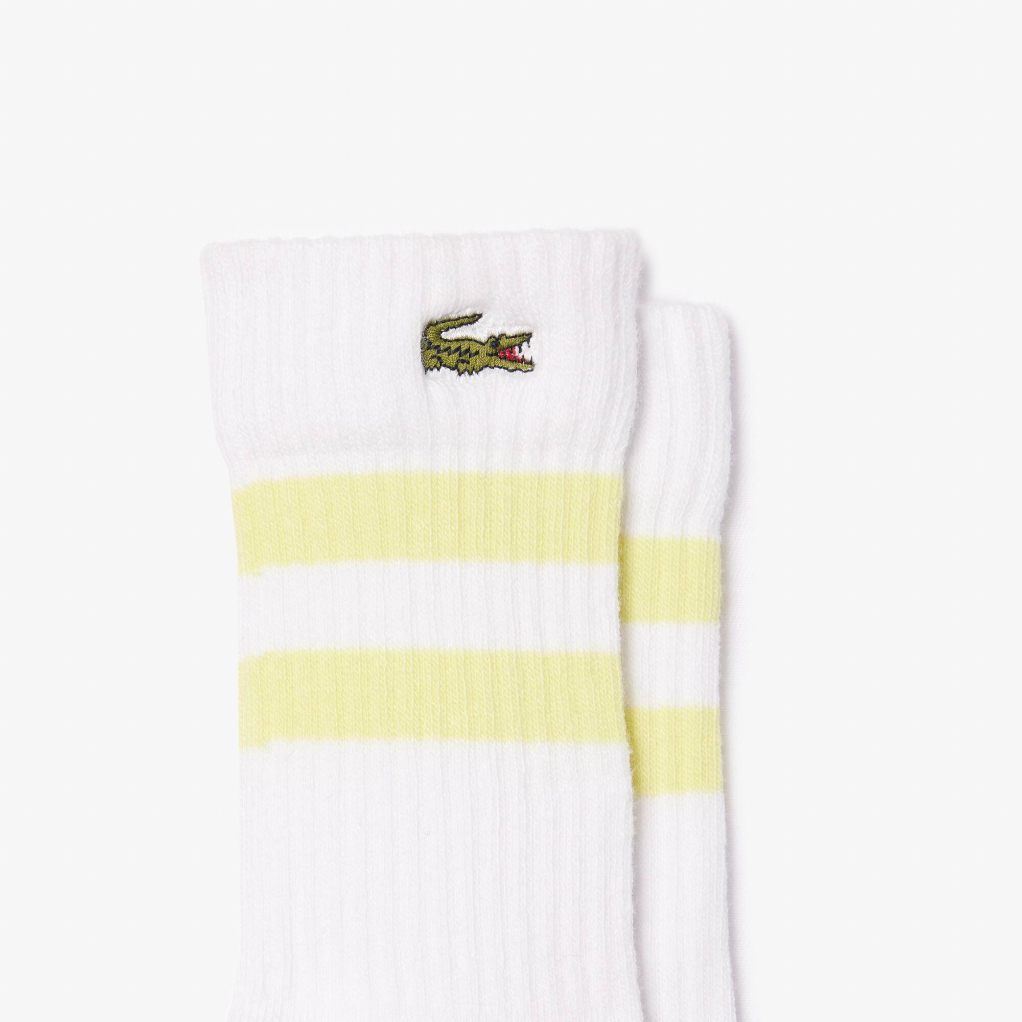 Kinder LACOSTE Socken aus Jersey mit Kontraststreifen Socken - Weiss - Lacoste - Jungen