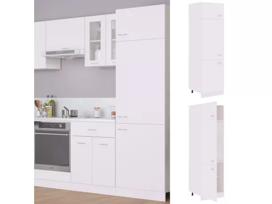 Armoire de réfrigérateur Blanc 60x57x207 cm Bois d'ingénierie