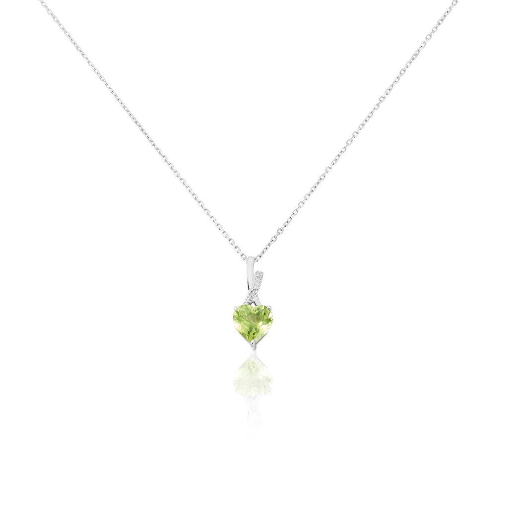 Collier Or Blanc Clothilde Péridot