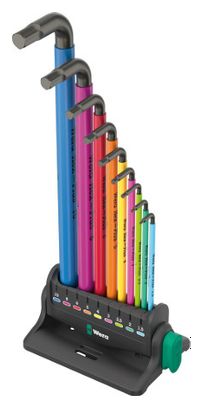 Kit de 9 Clés Allen Wera Coudées avec Support