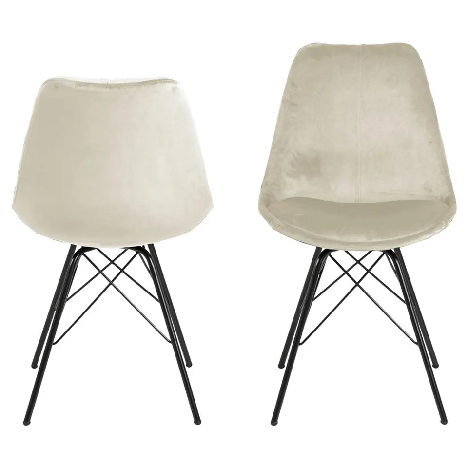 Eetkamerstoel Bonn (2 stuks) - velvet - zand