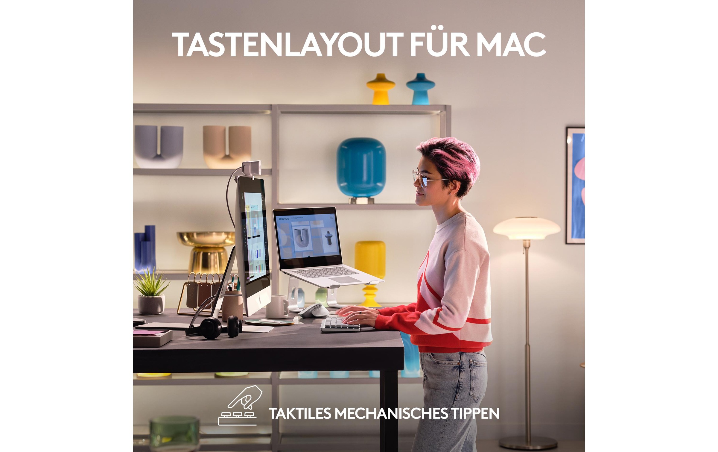 Logitech Wireless-Tastatur »MX Mechanical Mini for Mac pale grey« ()