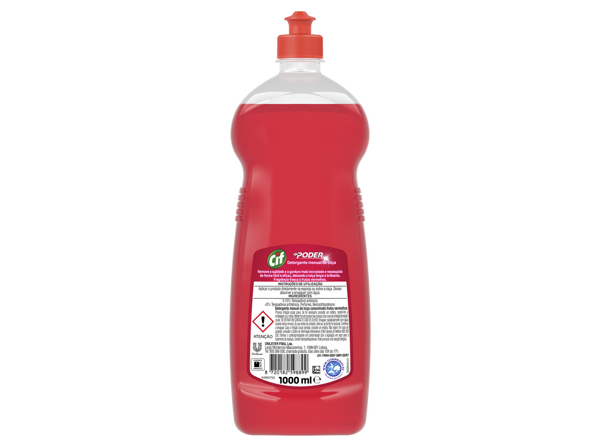 DETERGENTE LOIÇA MANUAL CIF  PODER FRUTOS VERMELHOS 1LT