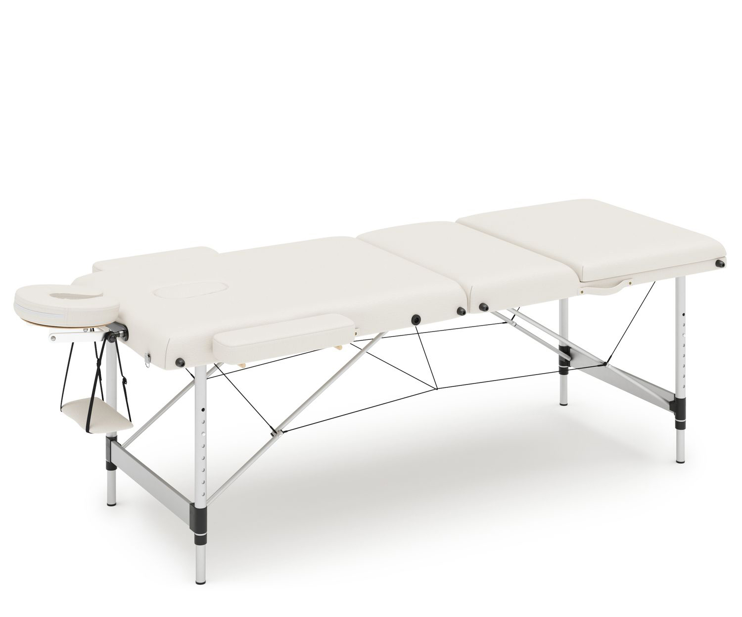 Massageliege 3-Zonen Alu weiss