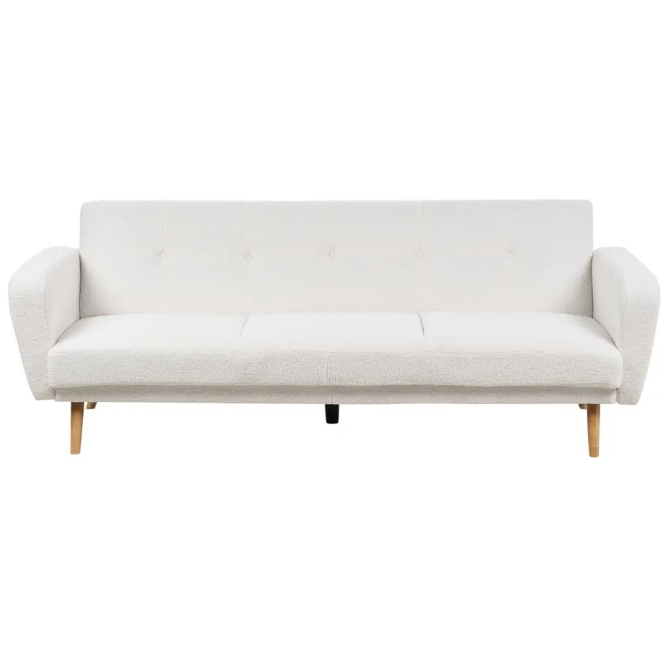 FLORLI - Slaapbank 3-zits - Wit - Bouclé