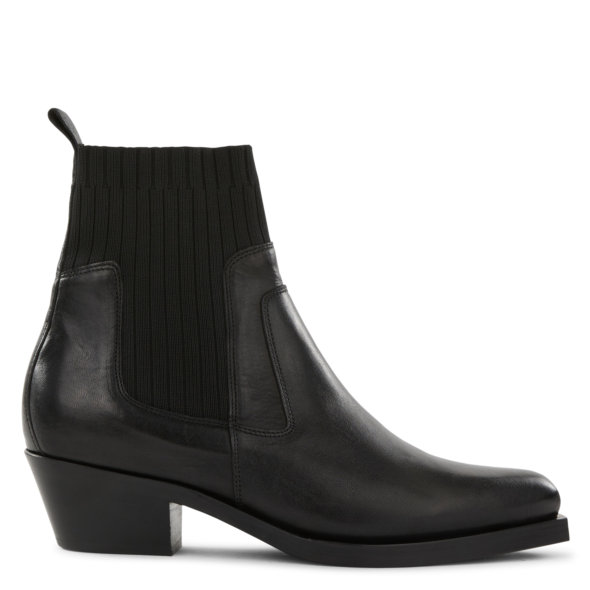 Boots santiags en cuir| Noir