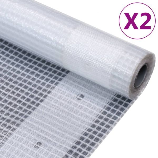 Lonas em Tecido Imitação de Gaze 2 Peças 260 G/m² 2x6 M Branco - 3082814