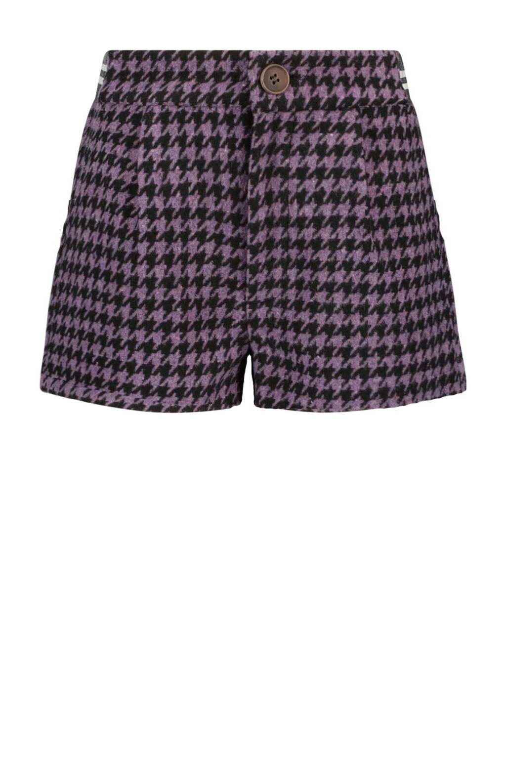 Like Flo geruite casual short Febe paars/zwart