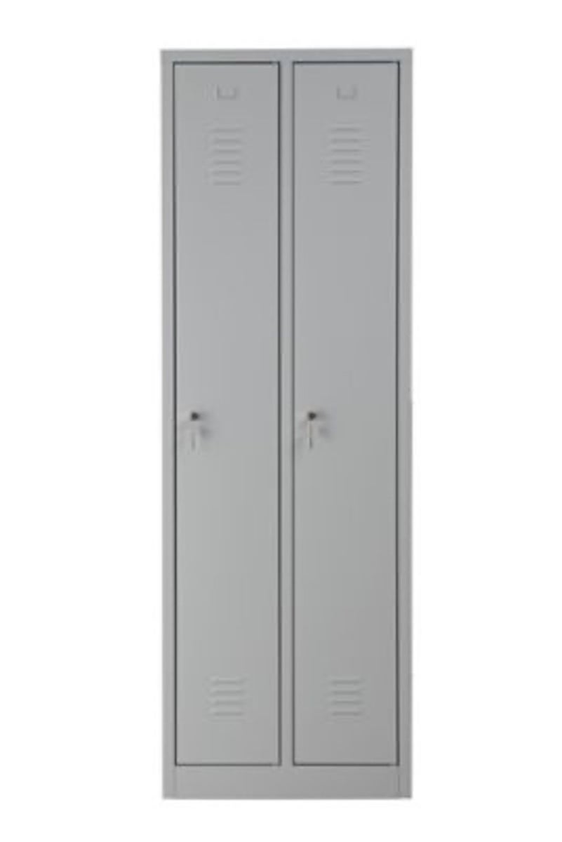 PROREGAL Garderobekast Camel 2 compartimenten HxBxD 180 x 60 x 50 cm Cilinderslot Grijs