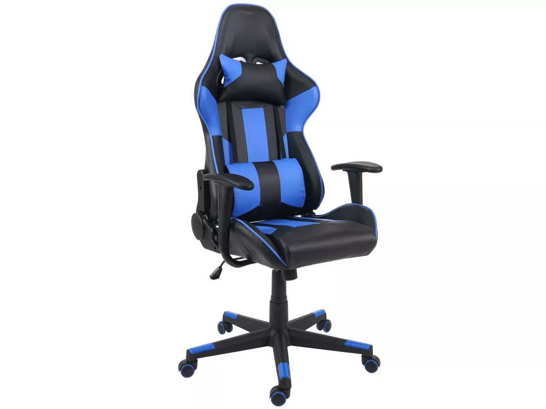 Chaise de bureau MCW-F84, noir/bleu
