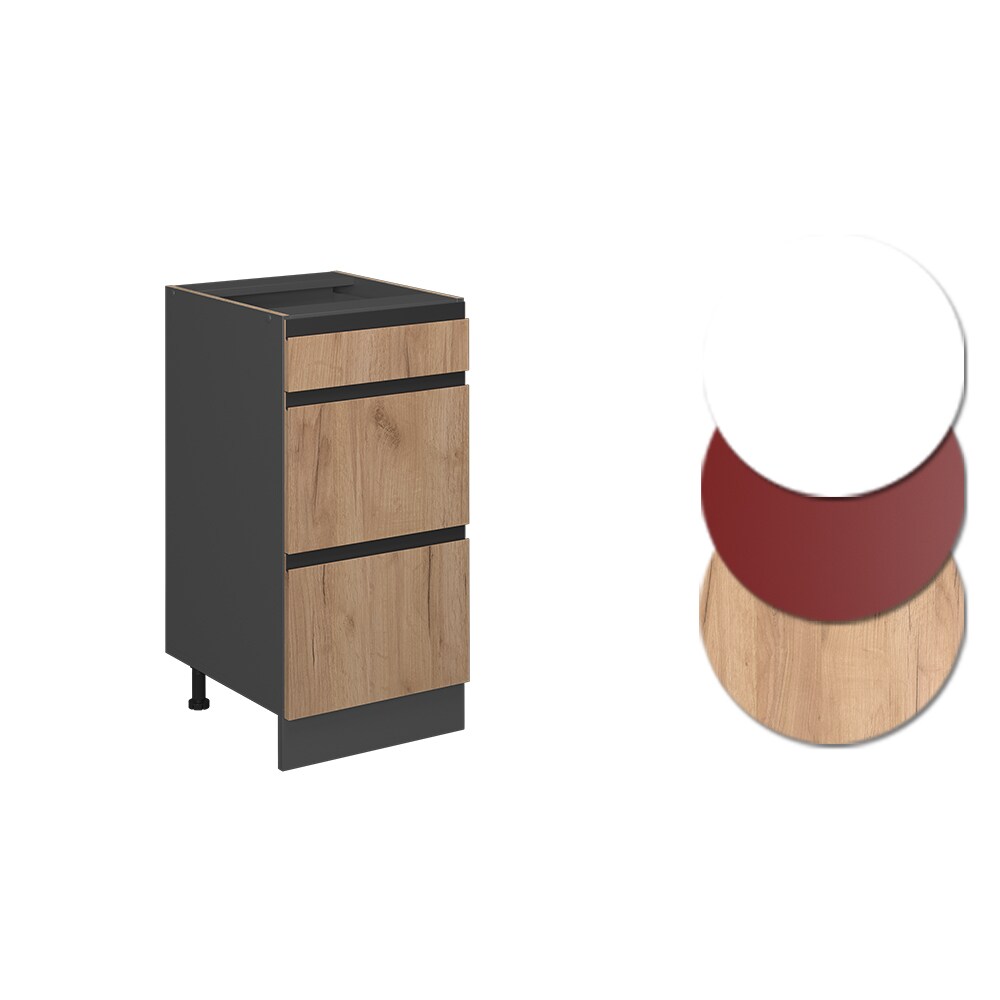 Vicco Schubladenunterschrank Küchenschrank Küchenmöbel R-Line J-Shape Anthrazit Eiche 40 cm modern