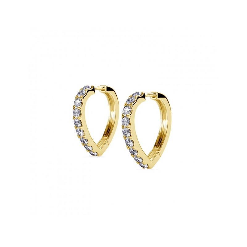 Boucles d'oreilles Ariane - Doré et Cristal