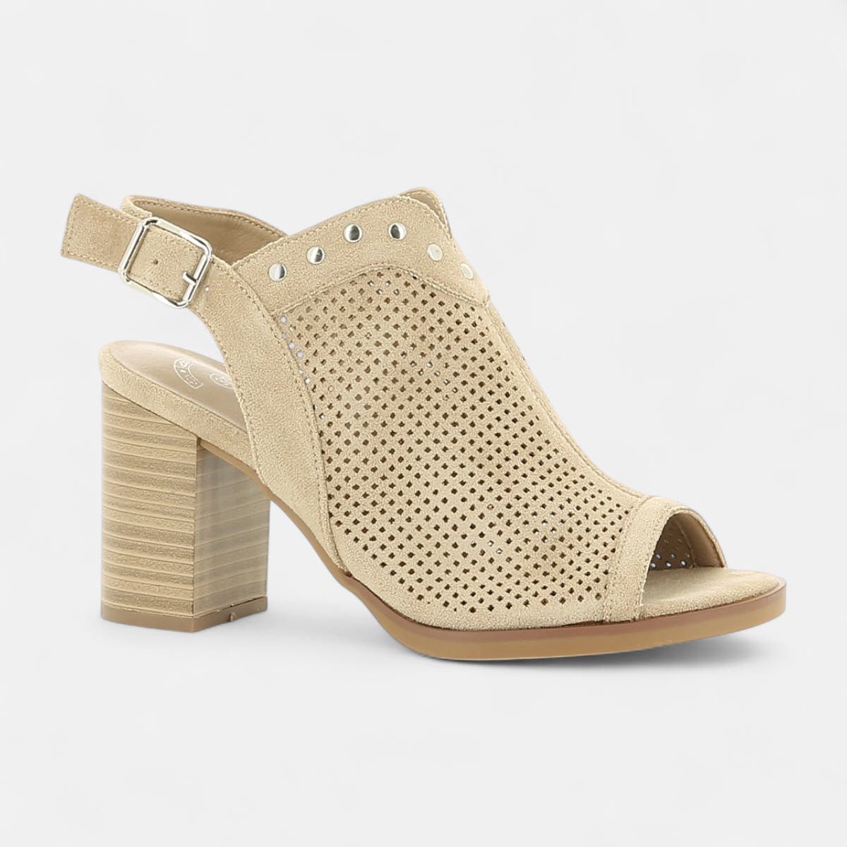 Nu-pieds à talon Femme beige