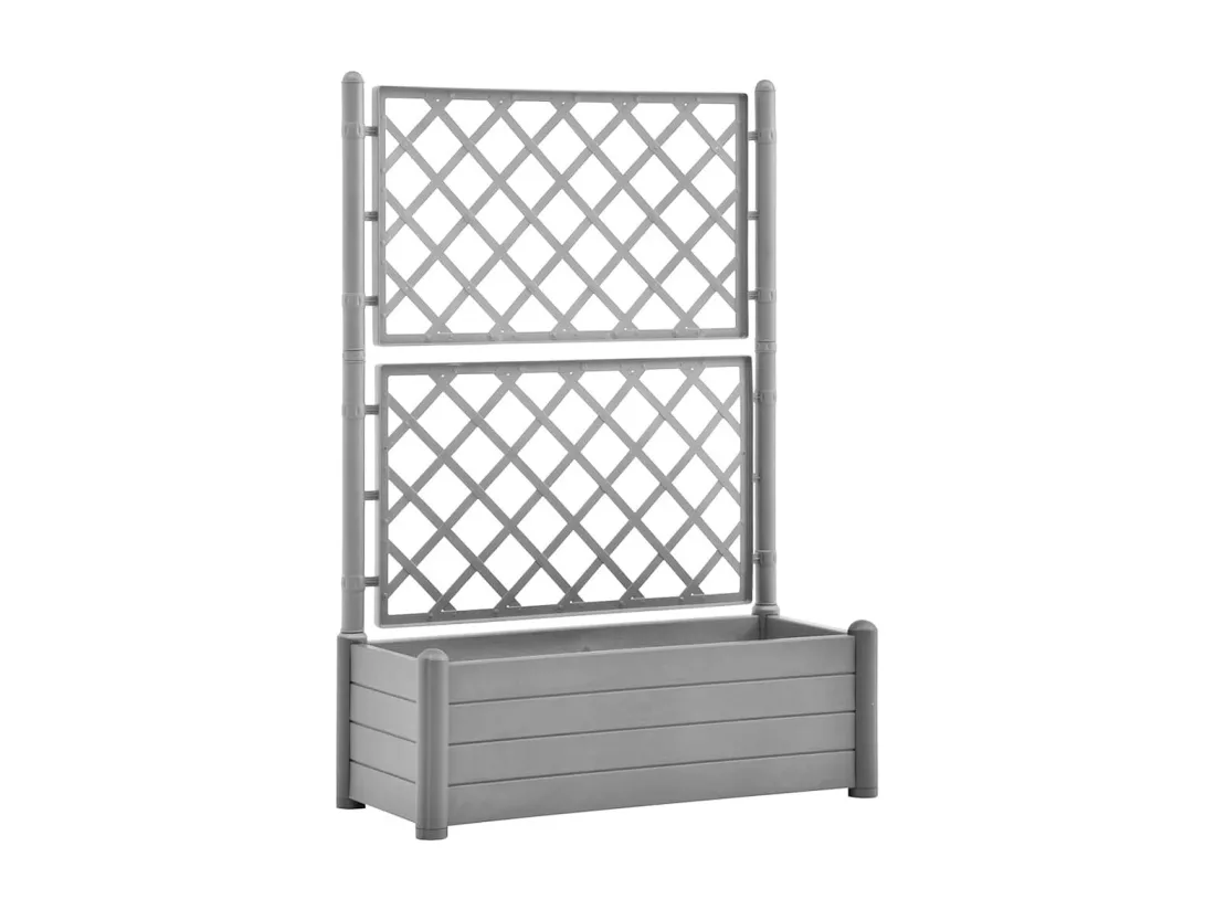 Jardinière bac lit surélevé grise 100 x 43 x 142 cm 02_0038221