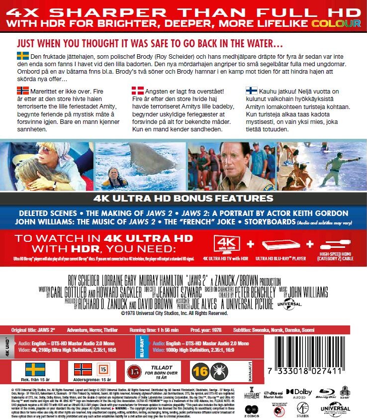 Jaws 2 - 4K Ultra HD Blu-Ray