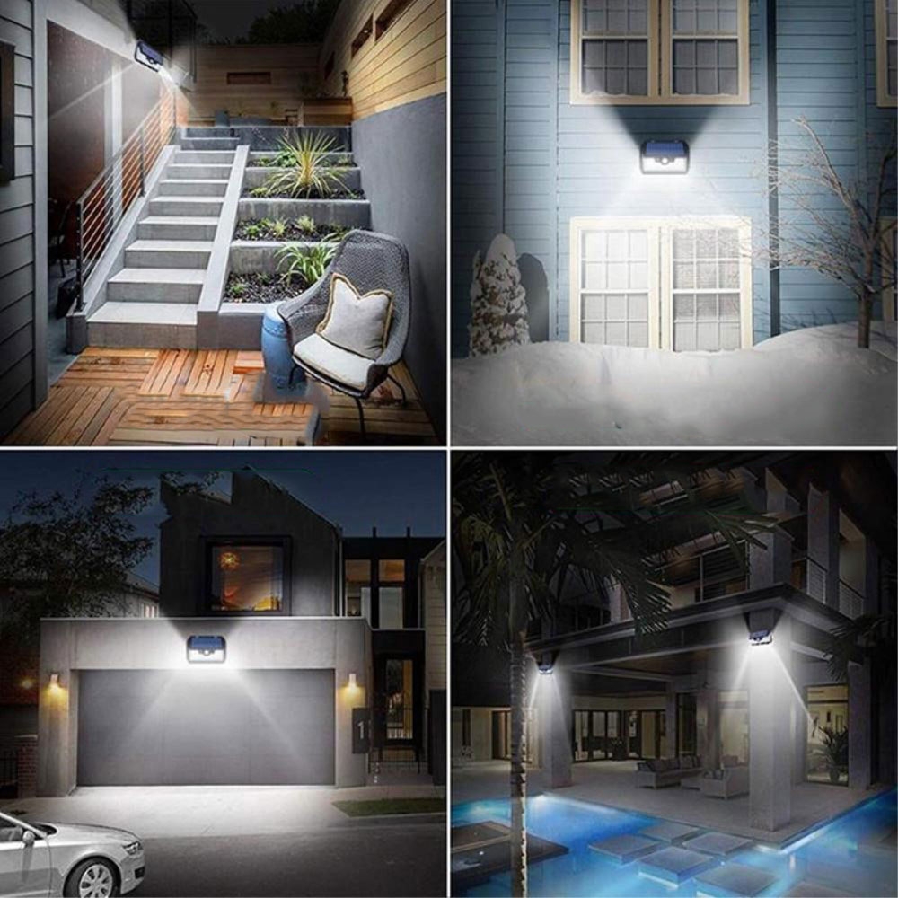 55 LED's Solar Outdoor USB Lampe Wandleuchte Infrarot Bewegungsmelder Spritzwasserfest (IP65)   Fernbedienung - Schwarz