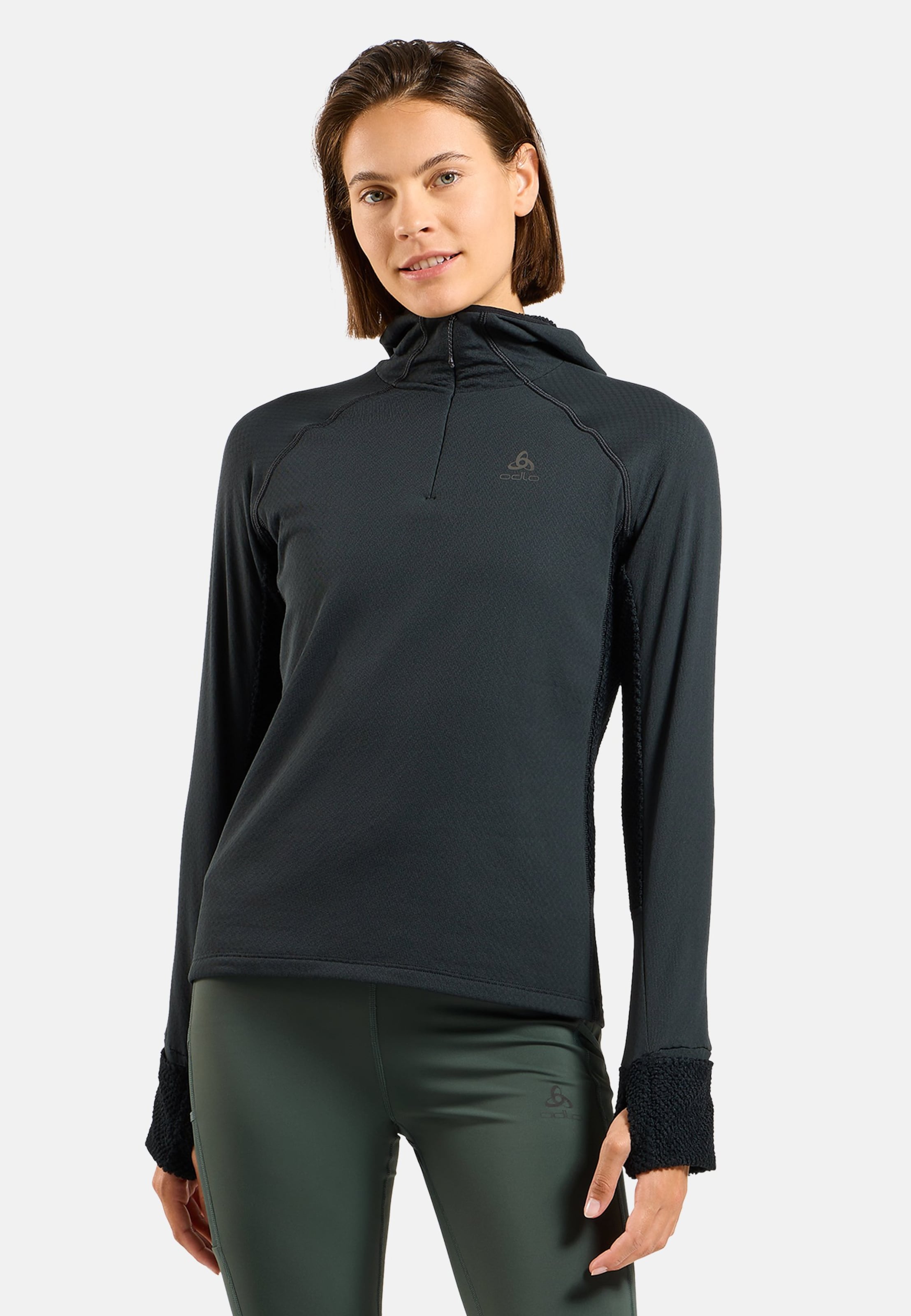 X-Alp Trailrunning-Shirt mit Halbreissverschluss und Kapuze in black