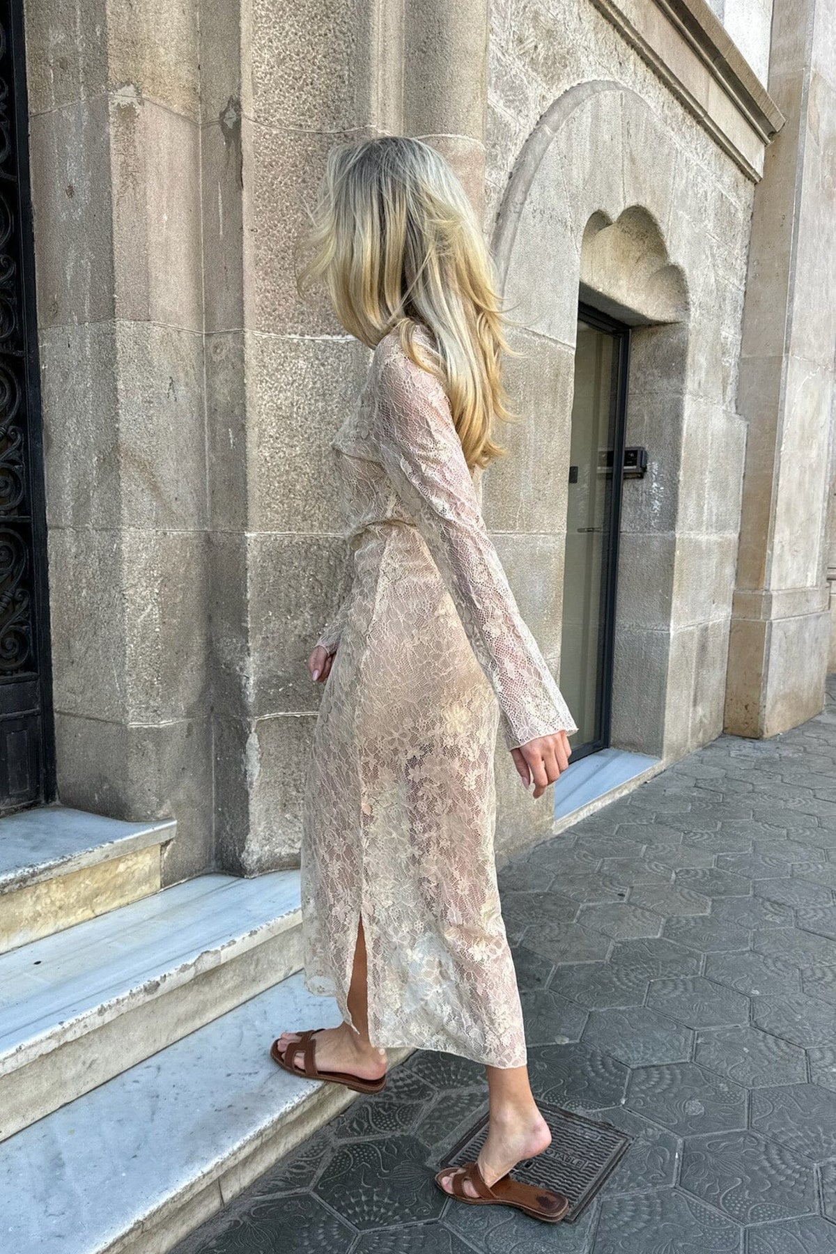 BYIC Leaic Lace Dress grf gold rose flower