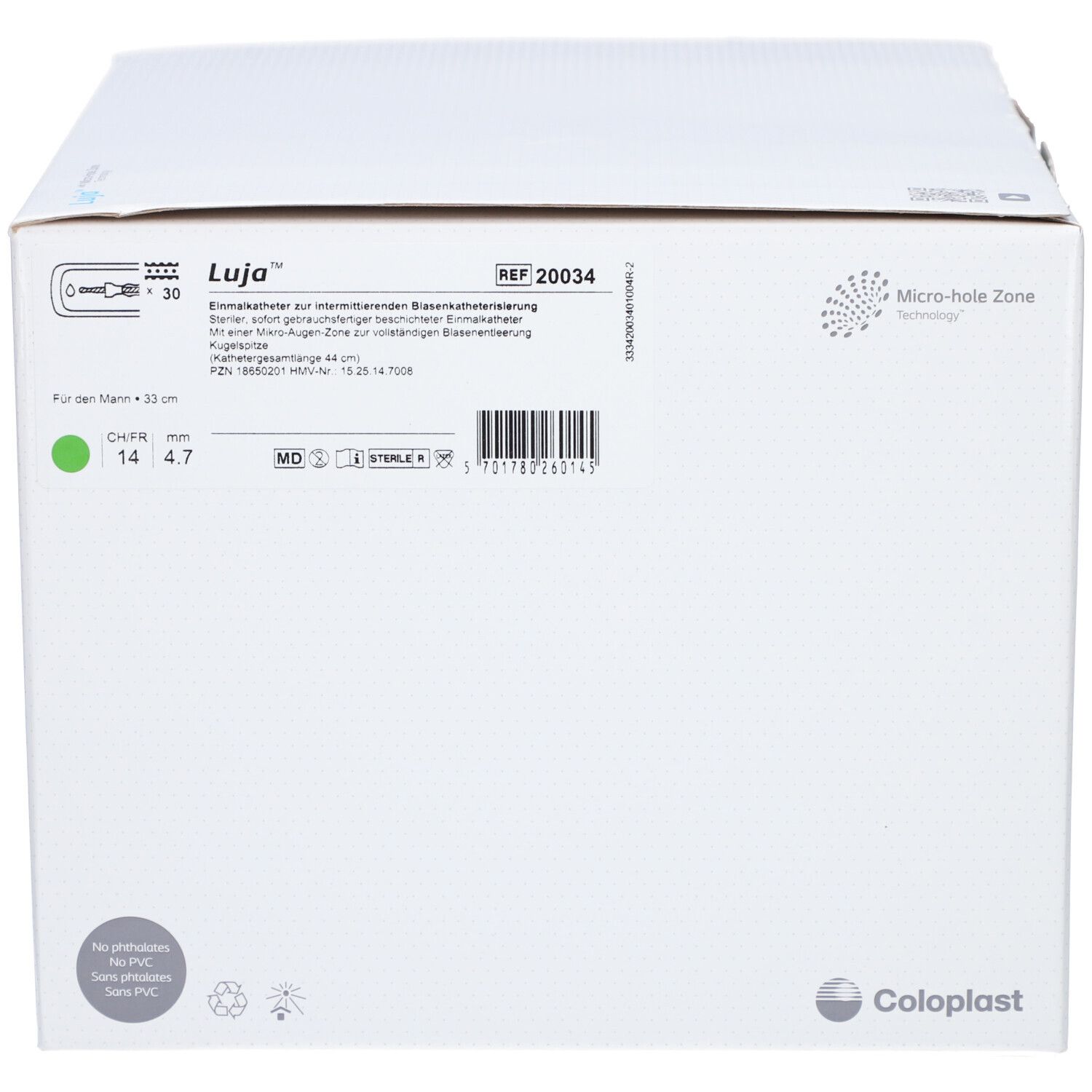 Coloplast Luja™ Einmalkatheter Mann Ch 14