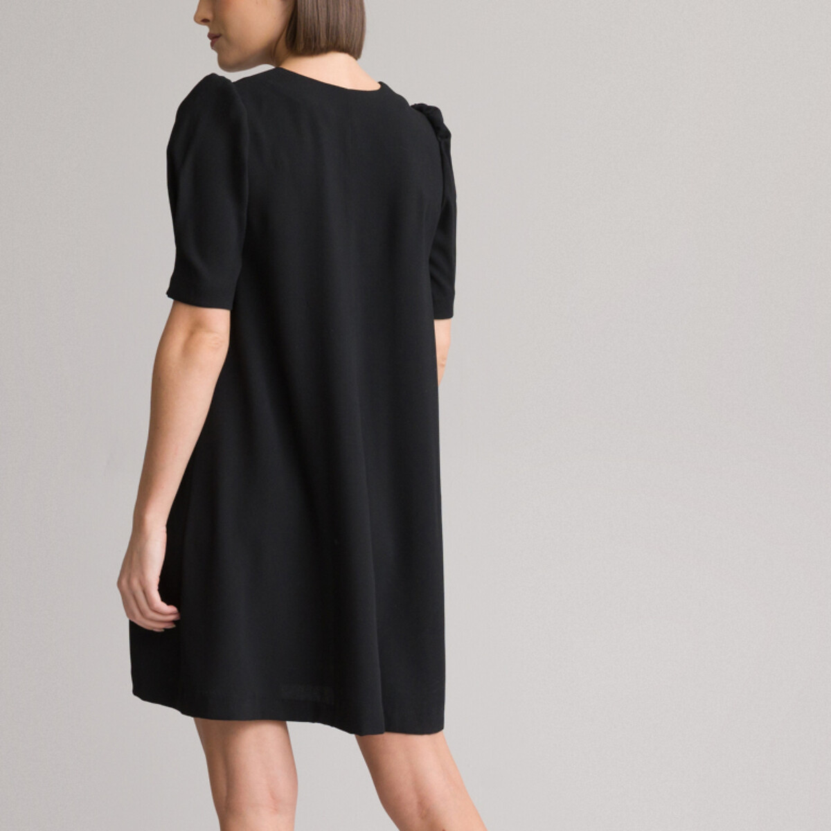 COLEÇÃO LA REDOUTE<br>Vestido curto, decote em V, mangas curtas