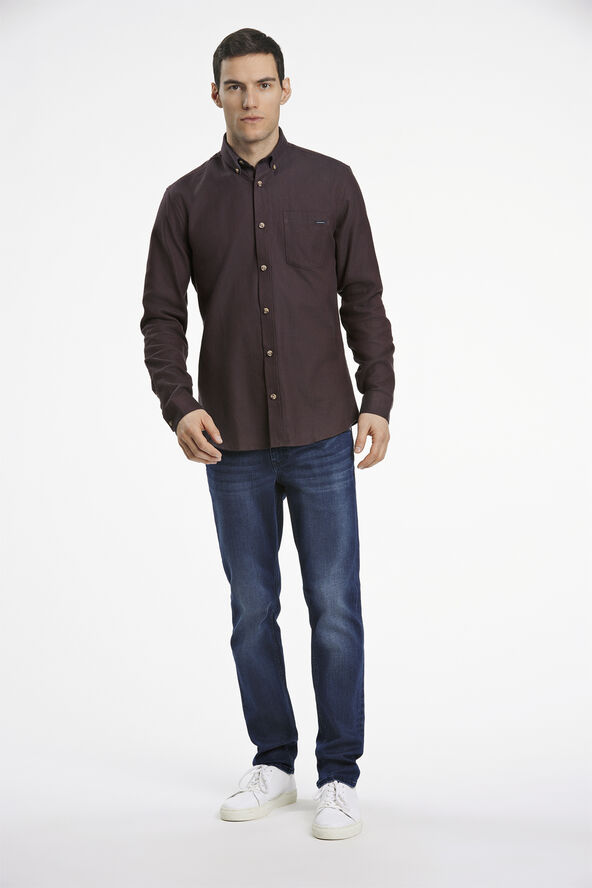 Lindbergh Brushed herringbone shirt L/S Burgundy