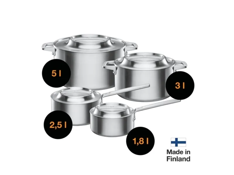 Fiskars 1067639, 3 L, Rund, Rustfrit stål, Rustfrit stål, Ingen belægning, Rustfrit stål