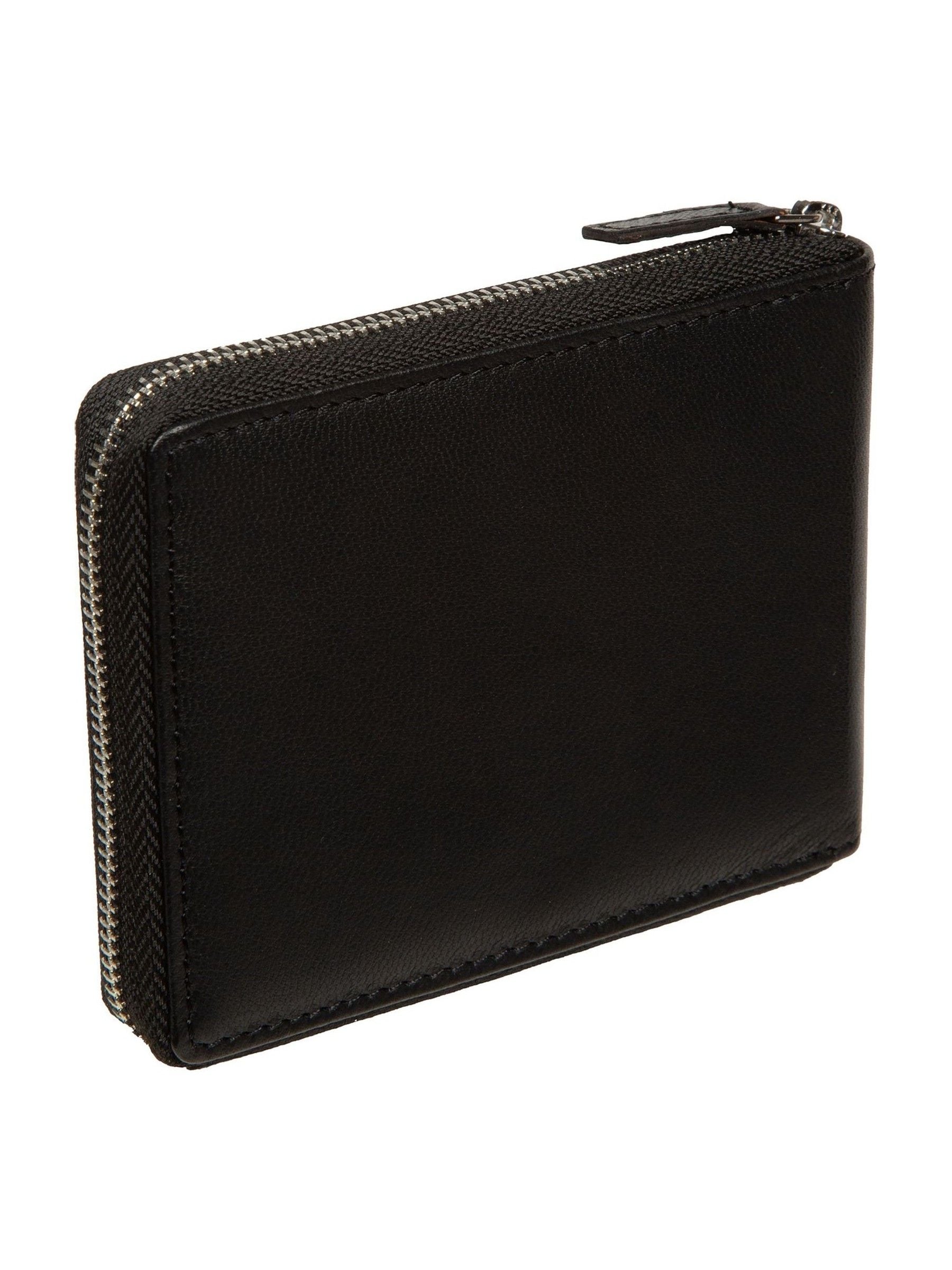 Zwart - Cultured London 'James' Leather Wallet