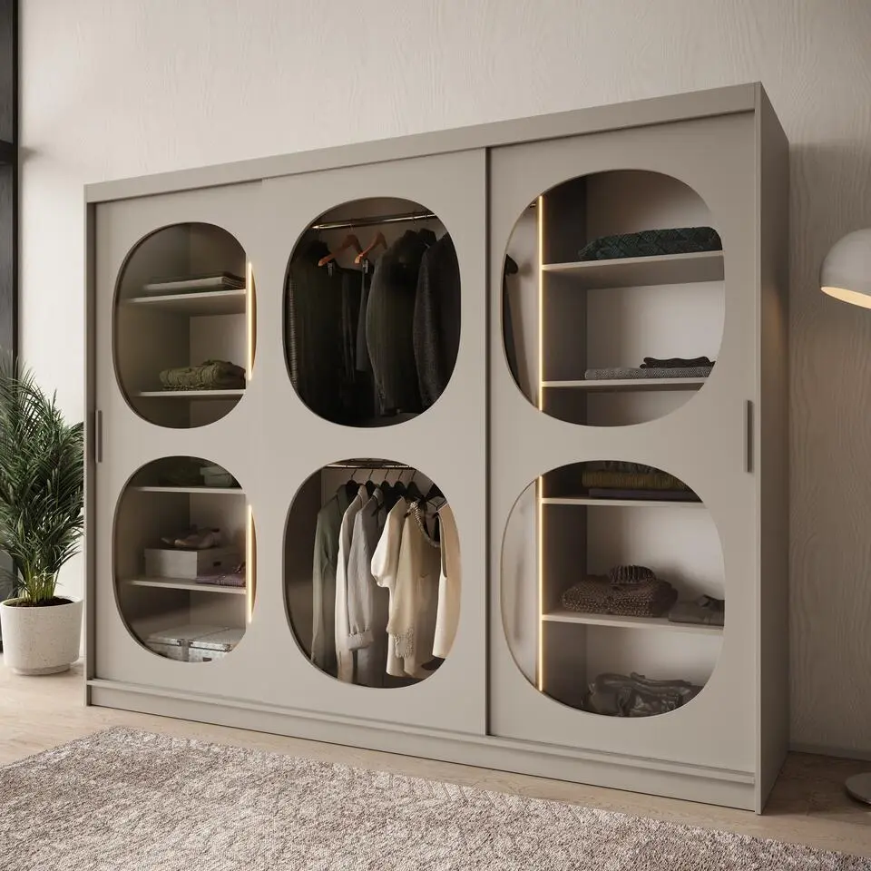 Meubella - Kledingkast Bravanti - Beige - 250 cm