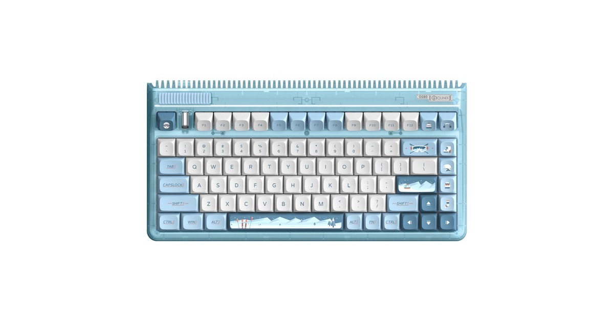 IqunixOG80 Wintertide Wireless Mechanical Keyboard, gaming toetsenbord  (Lichtblauw, US lay-out, IQUNIX Moonstone Turbo, RGB leds, 80% (TKL), Hot-swappable, PBT, 2.4GHz | Bluetooth 5.1 | USB-C)