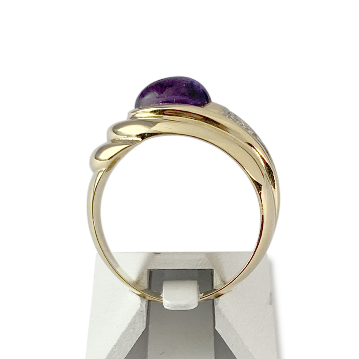 Bague d'occasion or 750 2 tons diamants améthyste
